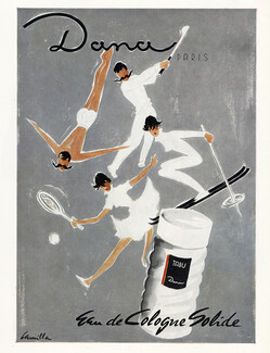 Dana (Perfumes) 1952 Eau de Cologne Tabu, Camilla, Tennis, Golf, Skiing Players