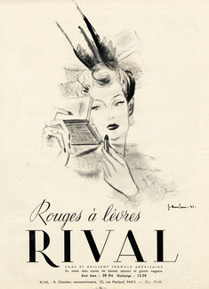 Rival (Cosmetics) 1941 Rouge à Lèvres, Jc. Haramboure