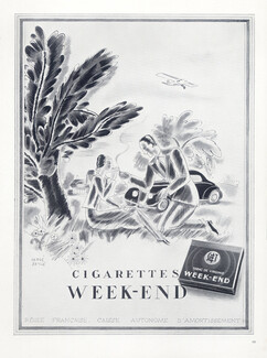 Week-End (Cigarettes, Tobacco Smoking) 1936 Hervé Baille