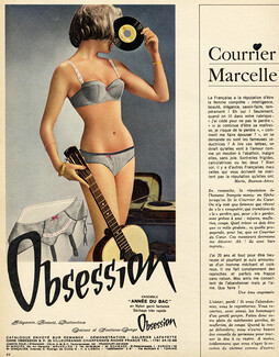 Obsession (Lingerie) 1965 Bra, Garters