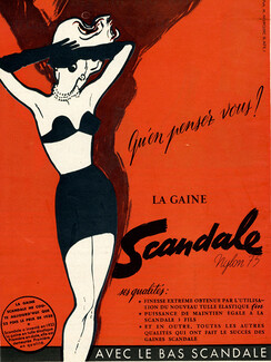 Scandale (Lingerie) 1952 Girdle, René Gruau