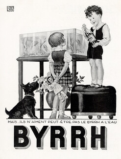 Byrrh 1934 Children Doll Dog Scottish Terrier Aquarium Georges Leonnec