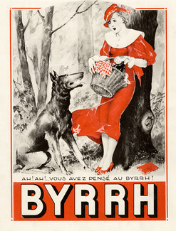 Byrrh 1933 "Le petit chaperon rouge" The Little Red Riding Hood, Georges Leonnec