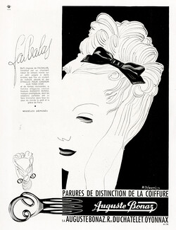 Auguste Bonaz (Combs) 1946 Falbalas, Hairstyle