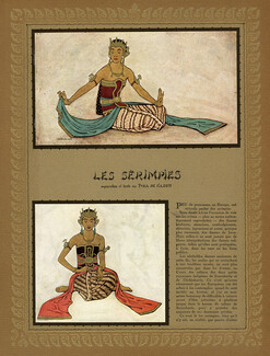 Les Sérimpies, 1929 - Indonesian Dance, National Costumes, Texte par Tyra de Kleen, 4 pages