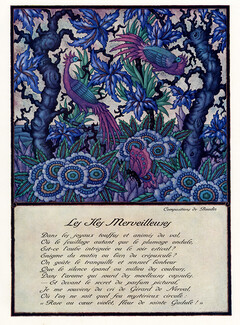 Les Iles Merveilleuses, 1927 - Georges Baudin Poem Comtesse de Noailles, 4 illustrated pages, Texte par Comtesse de Noailles, 4 pages