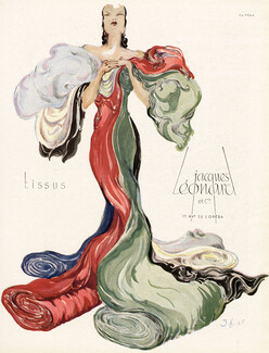 Jacques Léonard (Fabric) 1946 Evening Gown
