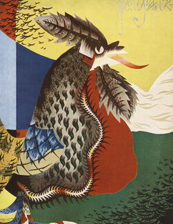 Foulards, 1946 - Scarf Hermès, Lurçat, Guy Arnoux, Text by Geneviève Montbrun, 5 pages