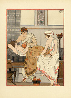 Kuhn-Régnier 1932 Hippocrate II, Pochoir n°3, Appliquer une très grande ventouse à la mamelle...