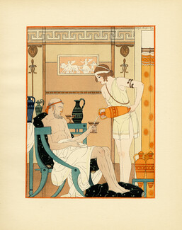 Kuhn-Régnier 1932 Hippocrate, Pochoir n°15, Restaurer avec des boissons...