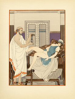 Kuhn-Régnier 1932 Hippocrate, Pochoir n°7, Dans les parties sexuelles... Gynecologist