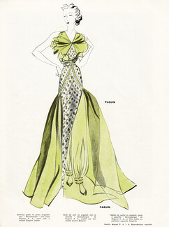 Paquin 1937 Evening Gown, Dognin Lace, Léon Bénigni