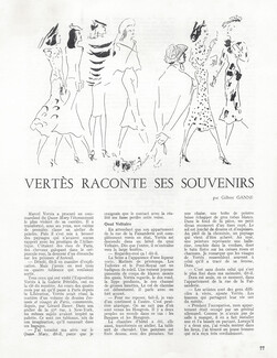 Vertès raconte ses souvenirs, 1952 - Marcel Vertès "Amandes vertes" Memories, Texte par Gilbert Ganne, 4 pages