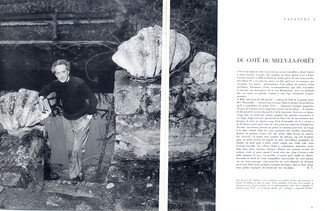 Du coté de Milly-la-Forêt, 1955 - Jean Cocteau Jean Marais, Marnes-la-Coquette, Text by M. C., 4 pages