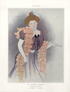 Leonetto Cappiello 1903 Jeanne Granier, Caricature "La Veine", Theatre Costume