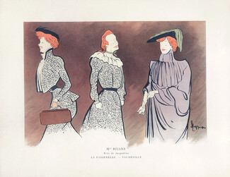 Leonetto Cappiello 1903 Réjane, Caricature "La Passerelle"