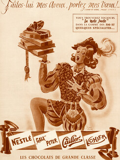 Nestlé (Chocolates) 1940 Raoul Auger, Kohler, Gala Peter, Cailler