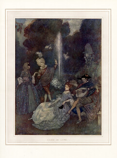 Edmund Dulac 1910 "Clair de Lune", Fêtes Galantes (Verlaine)