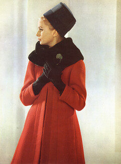 Nina Ricci 1962 Manteau rouge, Photo Arsac