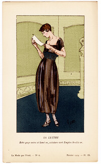 Fried 1919 Empire Style Belt, Black Dress, Pochoir