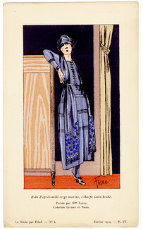 Fried 1919 Dress, Lucien Lelong, Mrs Sarda, Pochoir