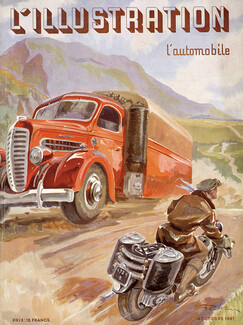 Geo Ham 1941 L'automobile, Vintage Motorcycle, L'Illustration cover