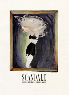 Scandale (Lingerie) 1946 Girdle, Bra, René Gruau (Version A - Large)