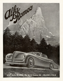 Alfa-Romeo 1947 Mountains, Poster Art