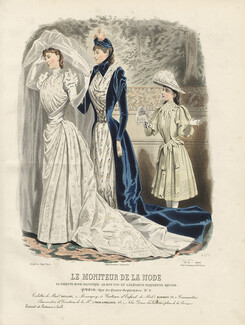 Le Moniteur de la Mode 1890 N°2588 Toilettes Guillot, Barbey, Passementerie Maison Toche & Mellerio, Wedding Dress