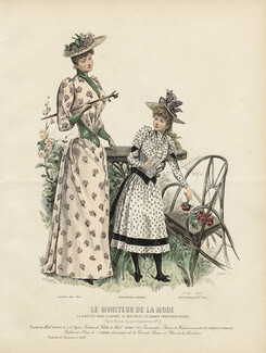 Le Moniteur de la Mode 1890 N°2636C Toilettes Duboys, Barbey, L. Mesnil