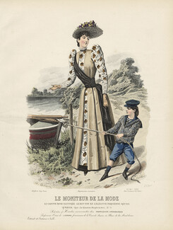 Le Moniteur de la Mode 1890 N°2630C Toilettes de Château, G. Gonin, Portier