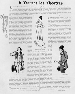 Cléo de Mérode 1909 "Le premier pas" Michel Carré, Théâtre-Michel, Yves Marevéry, Caricature, Texte Claude Silvère