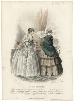 Les Modes Parisiennes 1851 N°438 Couchounal, Violard, Colas, Corset Dumoulin, Compte-Calix