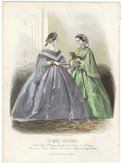 Les Modes Parisiennes 1860 N°880 Robes Maison Fauvet, Compte-Calix