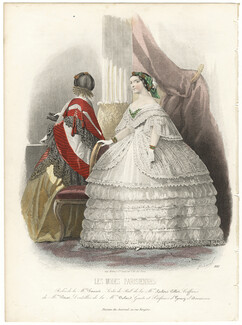 Les Modes Parisiennes 1860 N°881 Robes Maison Fauvet, Sortie de Bal Leclerc Collot, Compte-Calix