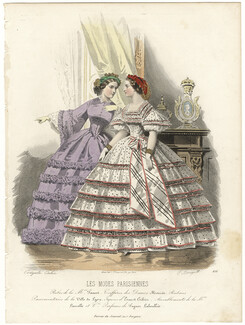 Les Modes Parisiennes 1860 N°891 Robes Maison Fauvet, Compte-Calix