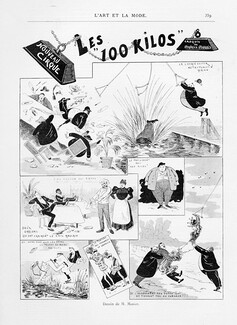 Nouveau Cirque 1897 "Les 100 Kilos", Foottit & Chocolat Clowns, croquis Maurice Marais