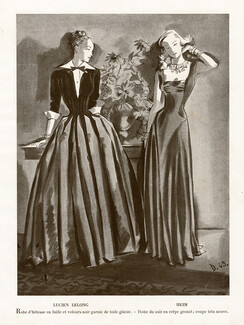 André Delfau 1946 Lucien Lelong, Heim, Evening Dress