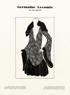 Germaine Lecomte 1926 Manteau de lamé or garni de renard noir, Dartey