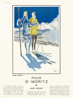 Jane Regny (Couture) 1926 Pour St-Moritz, Costume de Ski, Ernst Dryden