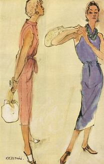 René Bouché 1952 Fashion Illustration