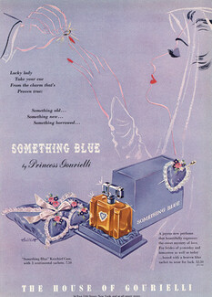 Princess Gourielli 1943 Something Blue Kerchief Case