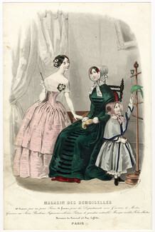 Magasin des Demoiselles 25 Août 1848, Anaïs Toudouze, Parrot, Toilettes de bal, de ville, Petite fille