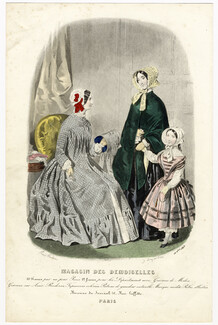 Magasin des Demoiselles 25 Septembre 1848, Anaïs Toudouze, Négligé du matin, Toilette de ville, Toilette de petite fille