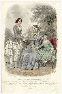 Magasin des Demoiselles 25 Juillet 1851, Anaïs Toudouze, Toilettes de campagne, de promenade, de petite fille (guimpe suissesse)