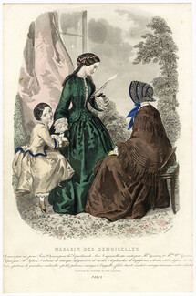 Magasin des Demoiselles 25 Octobre 1851, Anaïs Toudouze, Toilettes de promenade, d'intérieur, d'enfant (robe de valencia)