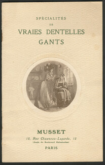 Ets Musset (Dentelles & Gants) 1900s, Lace Embroidery, Gloves, Catalog 24 illustrated pages, 24 pages
