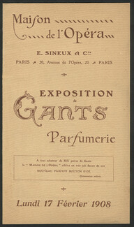 Maison de L'Opéra 1908 Ets E. Sineux & Cie, Leaflet