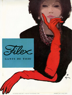 Filex (Gloves) 1960 René Gruau