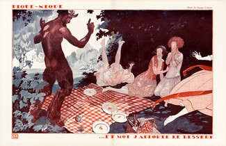 Léonnec 1922 Pique-Nique, Faun Disturbs Picnic, La Vie Parisienne